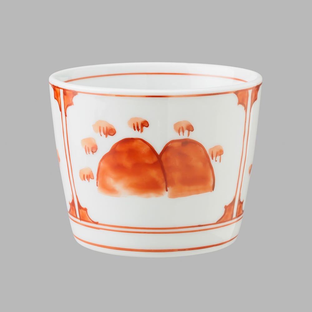 赤絵松山望遠文(小)