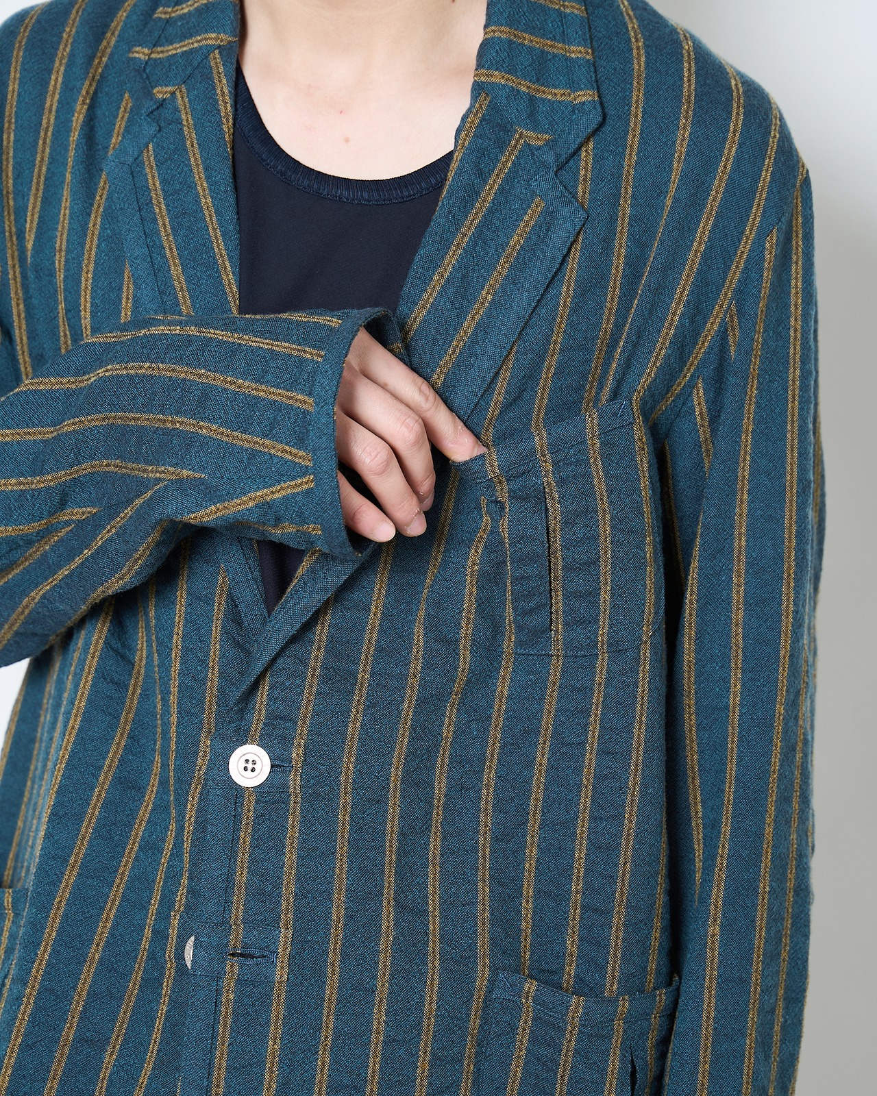 m's braque "TRIMMED JACKET〔BLUE STRIPE〕"