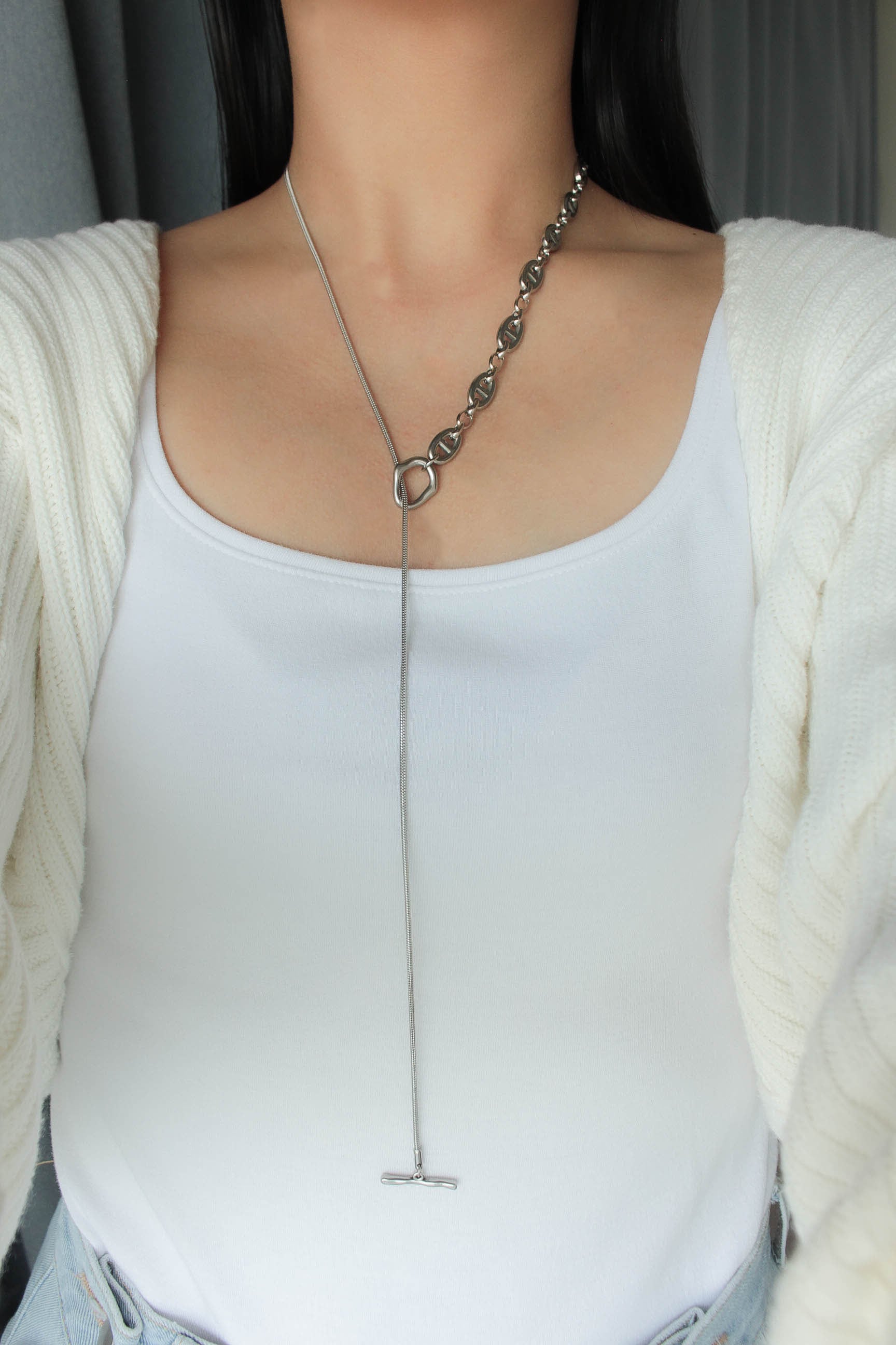 Anchor Long Mantle Necklace | 金属アレルギー対応のアクセサリー ebine