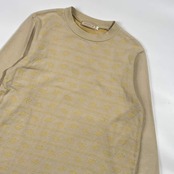 Crocodile クロコダイル 総柄 3D模様 ボーダー 長袖 カットソー トレーナー L/レディース