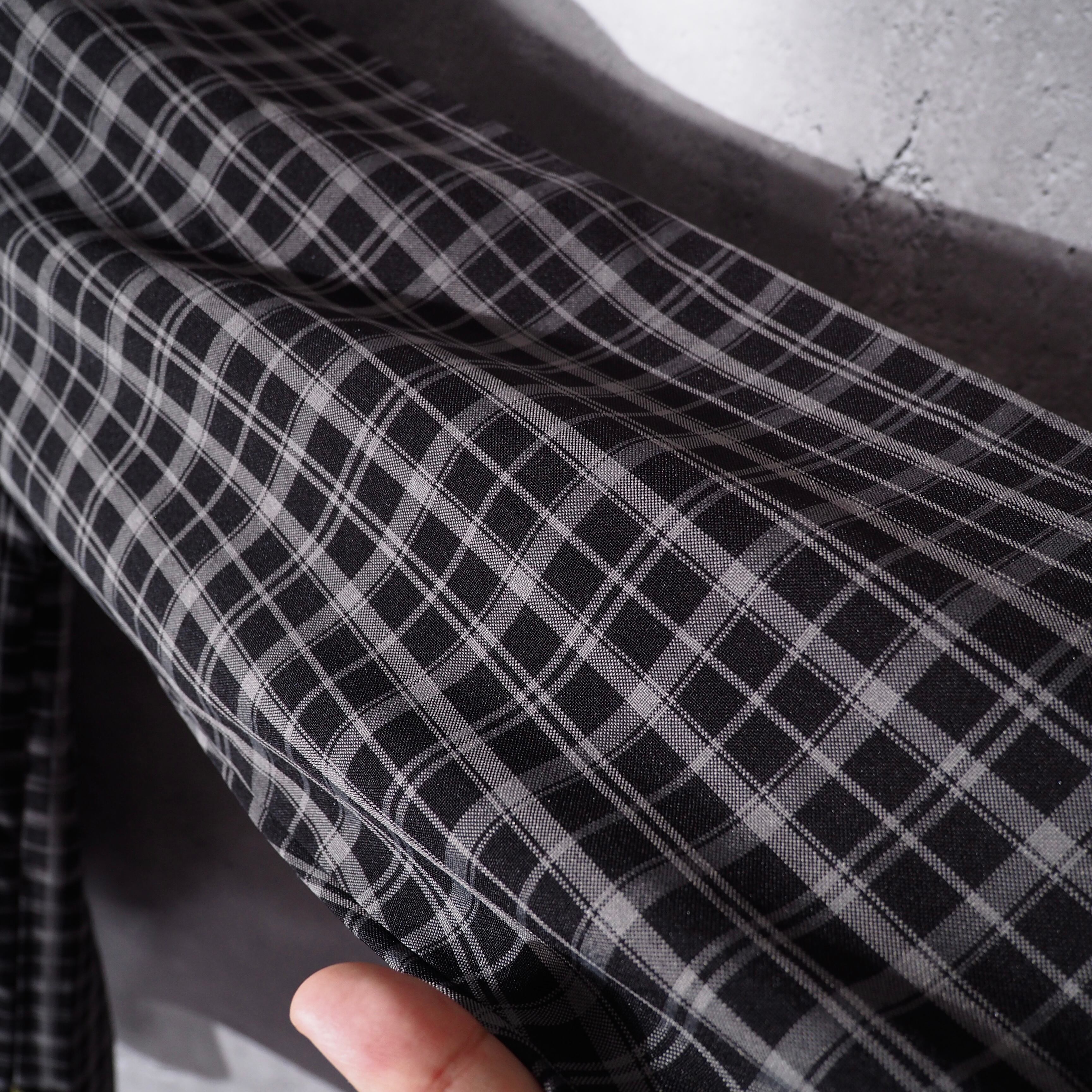 00s ” Balance street wear ” Dark check pattern Over silhouette Shirt