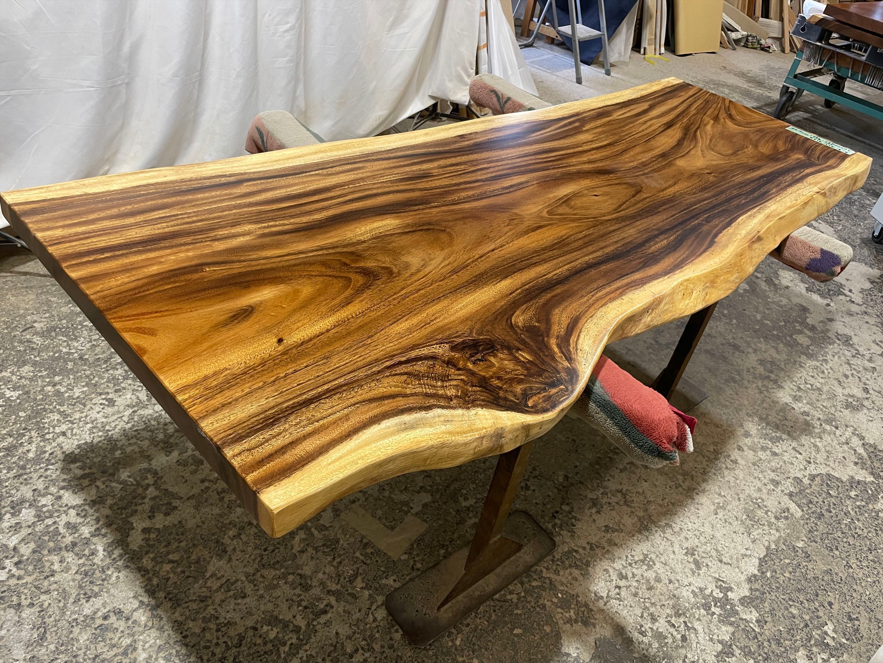 モンキーポッド9164 一枚板無垢 乾燥材 2000x680-800-750x47mm