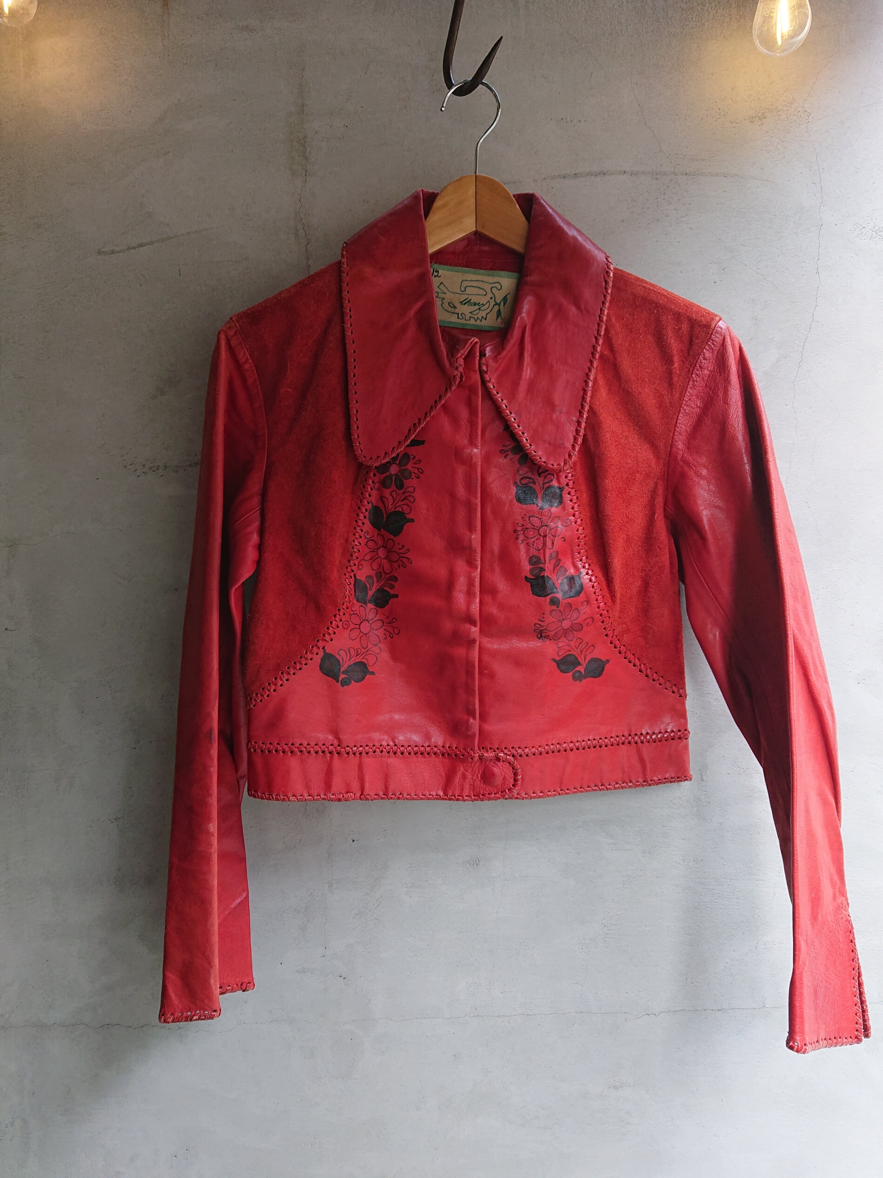 1970s Char LEATHER JACKET Red Color | BOW & ARROW WEB STORE