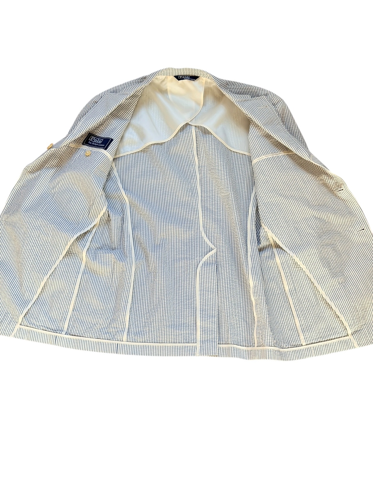 90's POLO RALPH LAUREN シアーサッカーストライプ テーラードジャケット