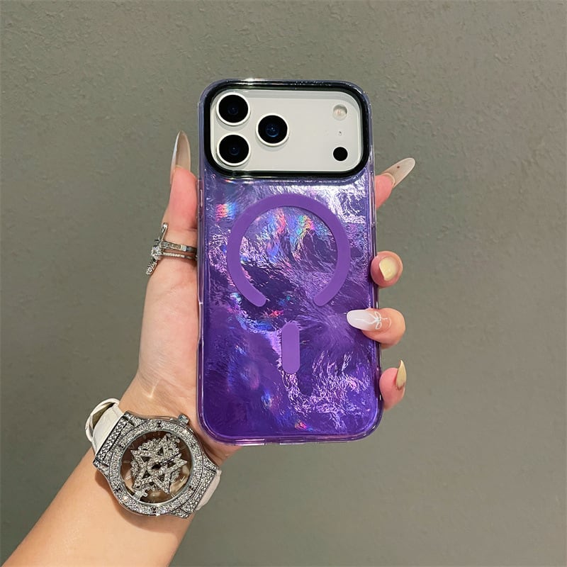 iPhone17シリーズ専用 】煌めくオーロラ◎MagSafe対応ケース 8色から