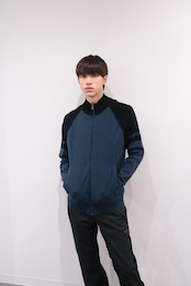 Banana Republic 2 tone full zip knit sweater