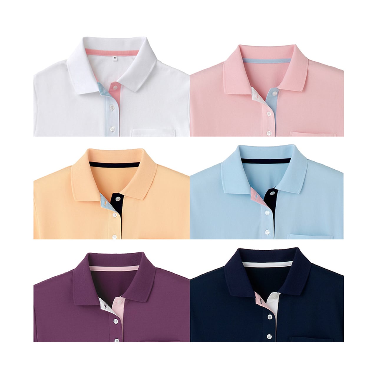 L-2703【オレンジ】介護ユニフォーム レディースドライポロシャツ