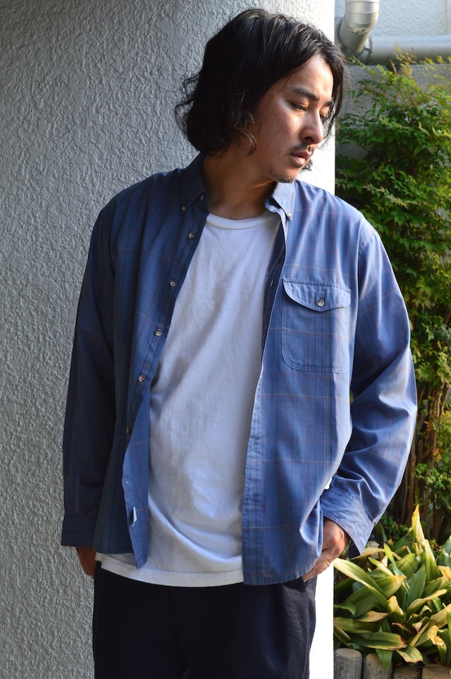 Peter ENGLAND 1990's From UK Multi Plaid Check Cotton Voile Old Shirt PolyBlend 90s euro コットンボイルシャツ