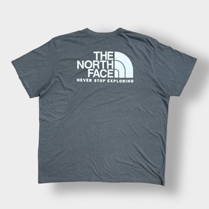 【THE NORTH FACE】2XL ビッグシルエット Tシャツ ワンポイント ハーフドームロゴ バックプリント バックロゴ アウトドア グレー 半袖 夏物 US古着
