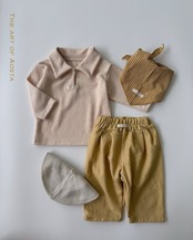 韓国子供服 / 26Autumn / Aosta / モルモル襟Tシャツ / 秋服 *S~XXL*