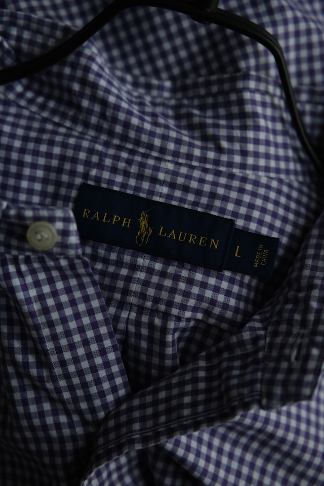 Utah/"RALPH LAUREN" B.D check shirt/Purple×White