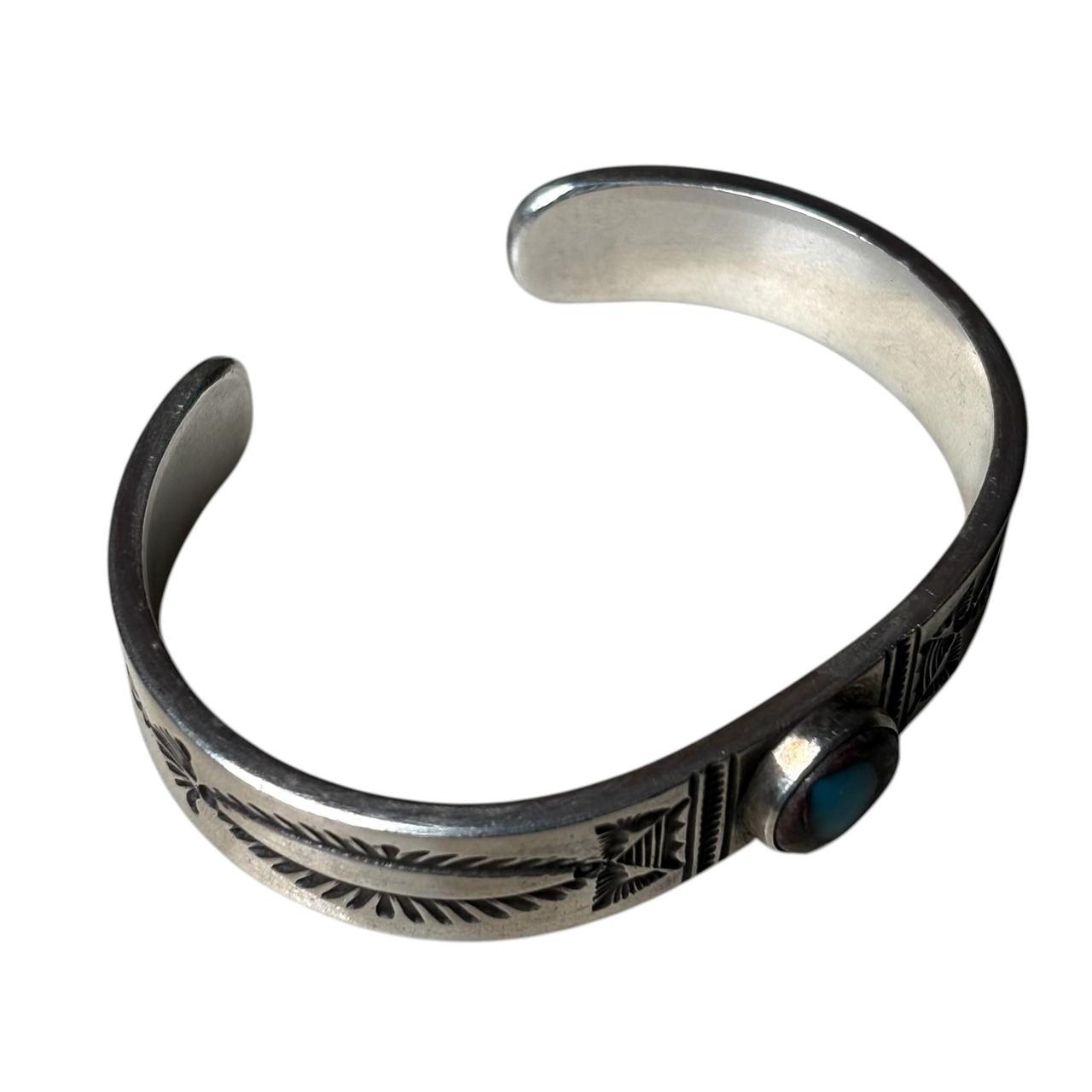 Navajo Edison Sandy Smith  silver bisbee turquoise bangle