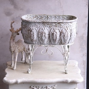 ブリキ植木鉢　アンティークポットスタンド A　アンティーク調　シャビーシック　オシャレ　JG 70