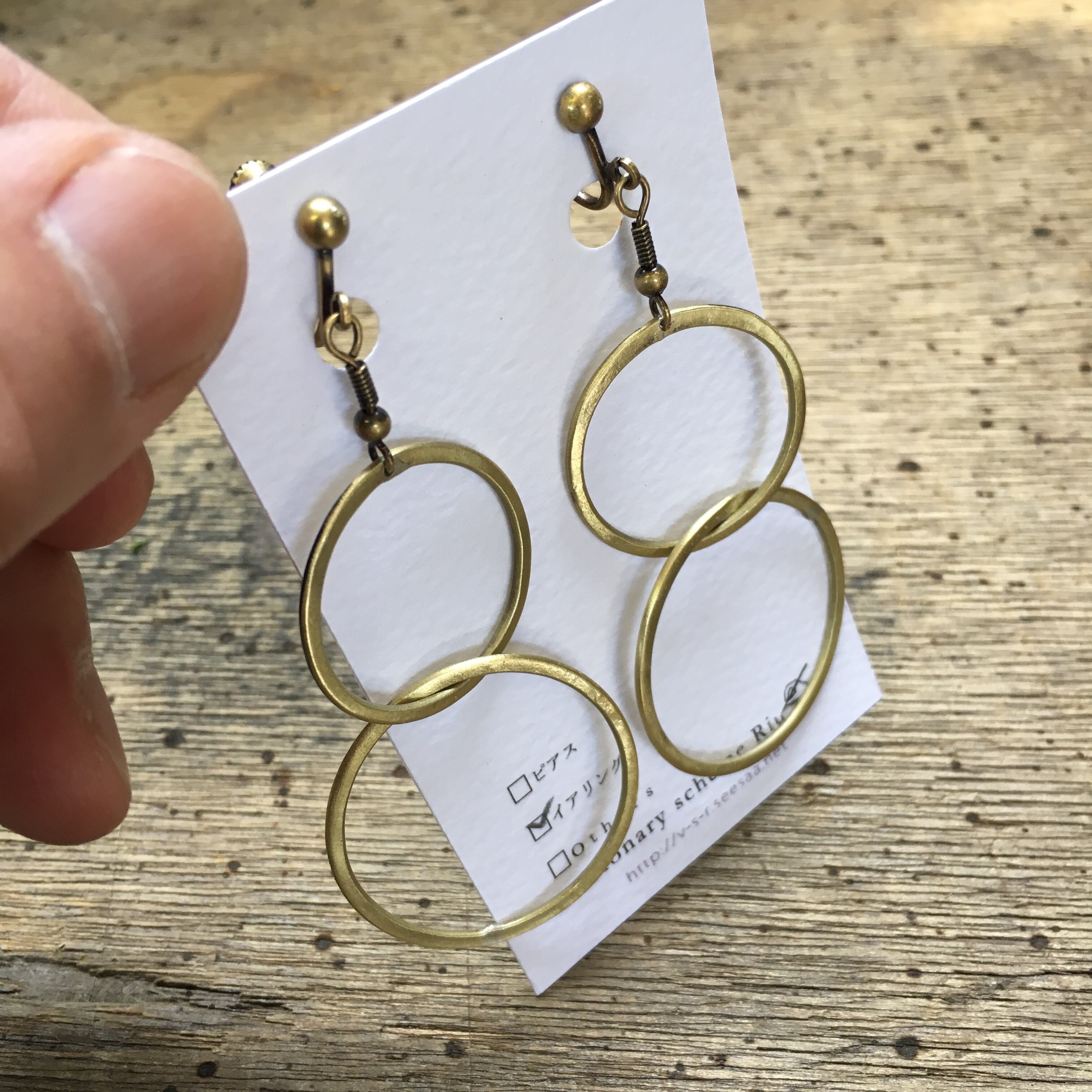 【3for1500】【SOLD】2color♡2連リング イヤリング ゴールド 2連リングイヤリング | visionary scheme Riu