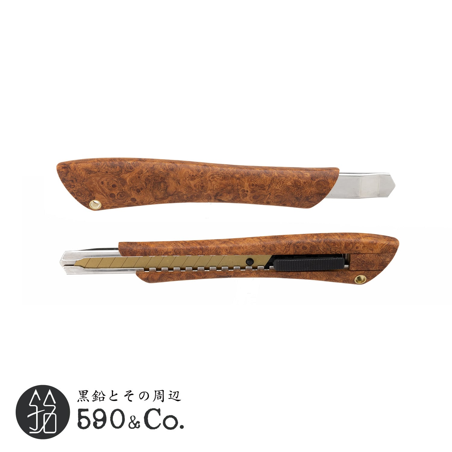【Flamberg/フランベルク】木製カッターナイフS型 (花梨瘤杢) B 590Co.