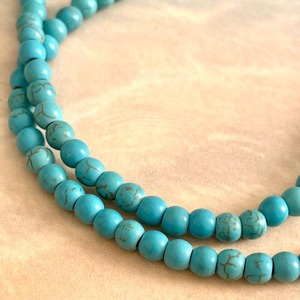 【1連】約90個ターコイズビーズ/4mmスペーサー/さざれ/人工石/天然石/