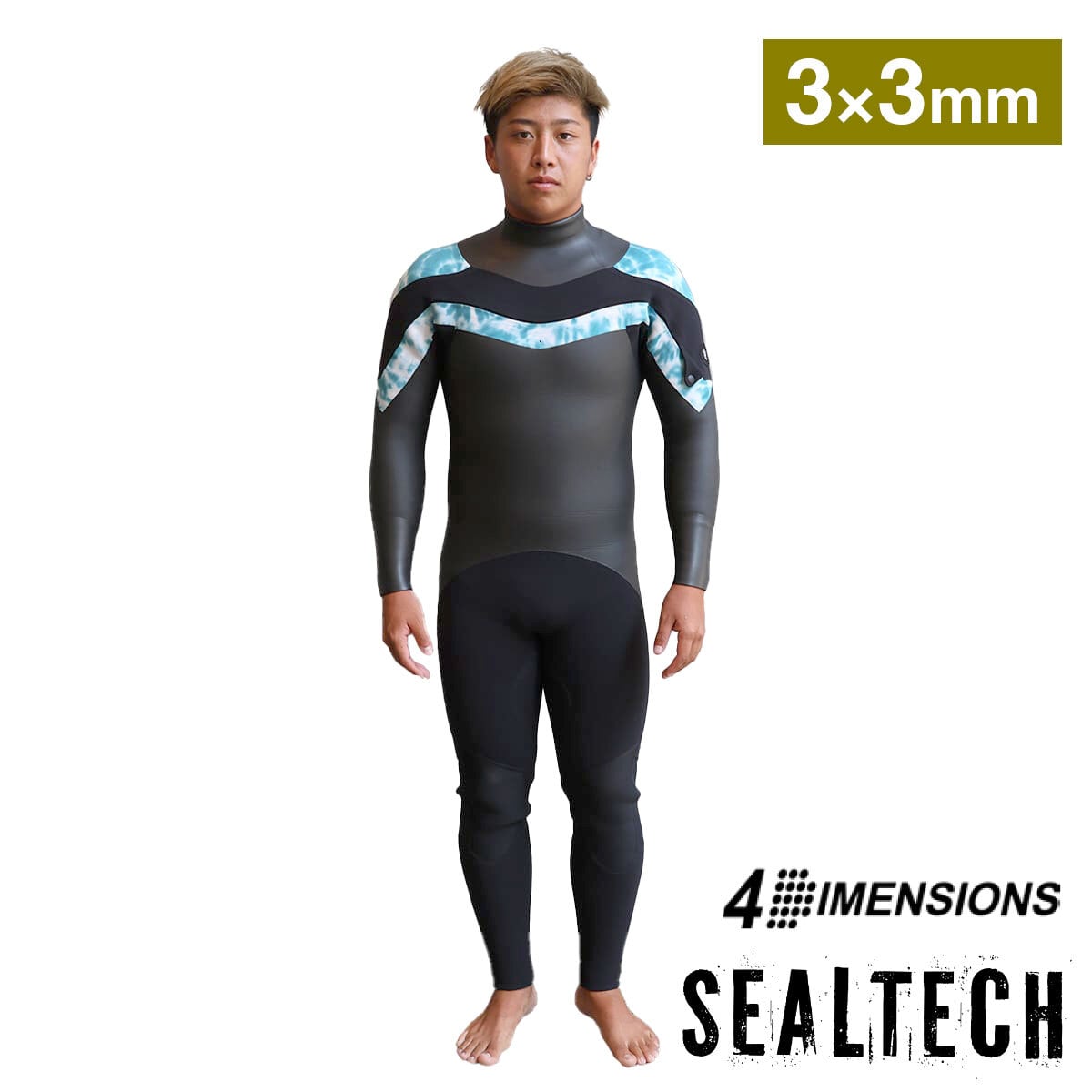 セミドライ　3/3mm  ロングチェスト　メンズ JJP25903 3mm × 3mm SEAL-TECH ロングチェストジップ セミドライ