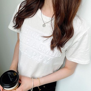 エンボス短丈 Tシャツ