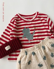 韓国子供服 / 26Autumn / Aosta / にゃんこTシャツ / 秋服 *S~XXL*