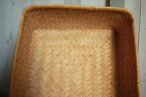 状態の良い古い竹編みの収納かご | denbee 古道具
