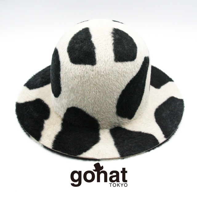 Rabbit fur MARUI HAT/ Cow pattern 牛柄 アニマル柄 カウ 帽子 ハット HAT