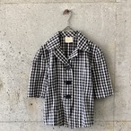 Gingham check short sleeve jacket