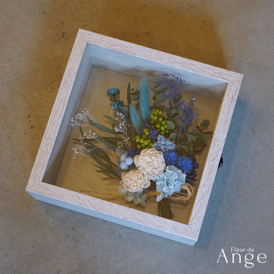 ガラスフレーム ヌーヴォー・文字入れ【プリザーブドフラワー