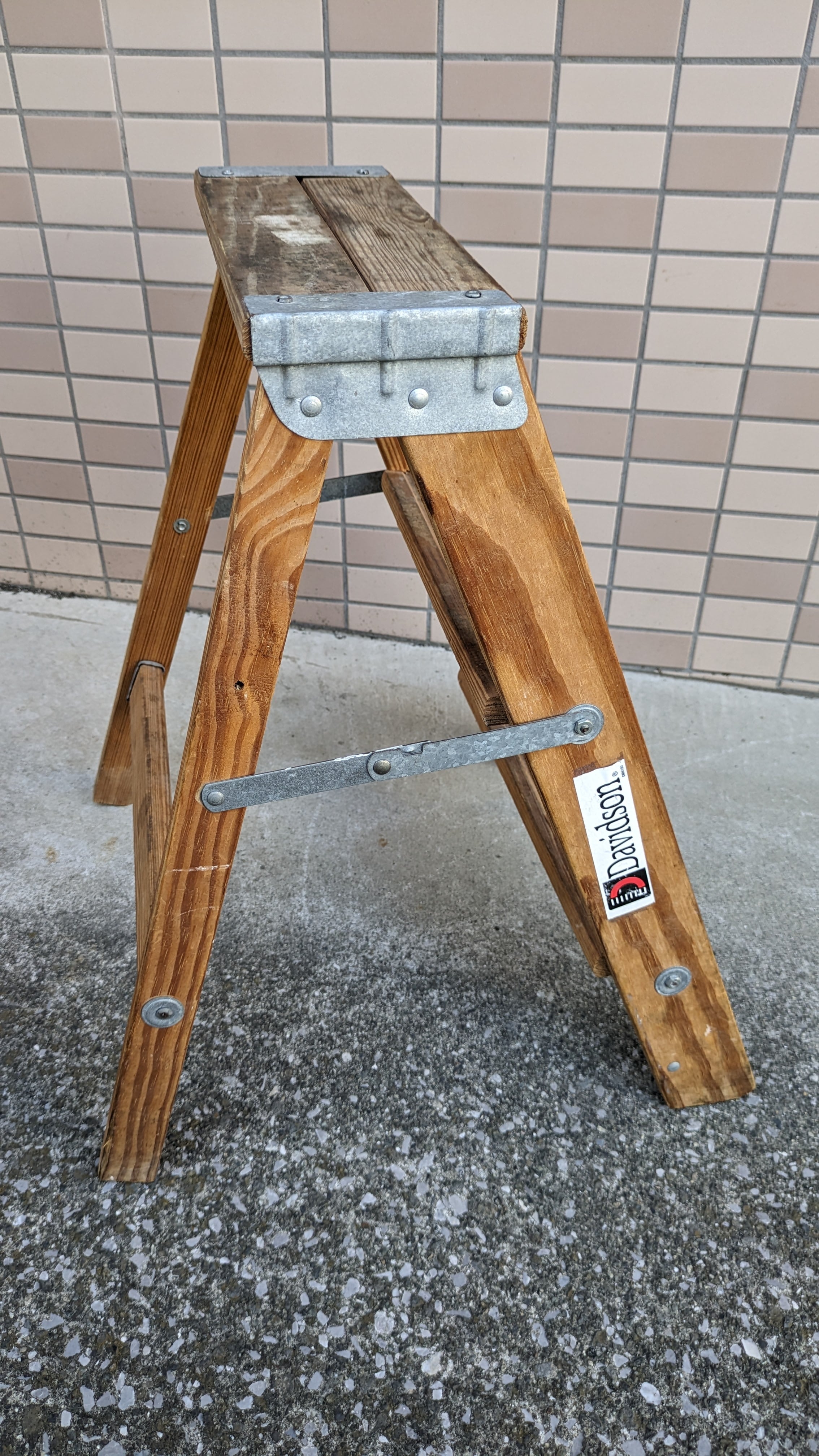 Vintage DAVIDSON Wood Stepladder Stand USA ウッド Vintage DAVIDSON Wood Stepladder Stand USA ウッド