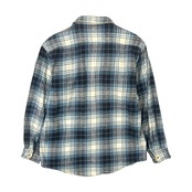 EDWIN エドウィン チェック柄 インド綿 長袖ネルシャツ M/水色系