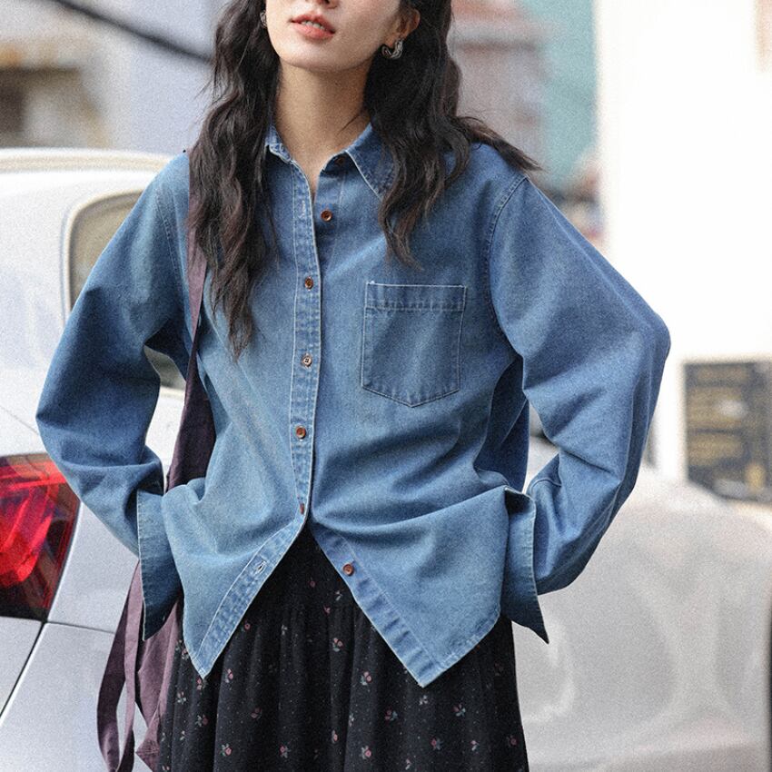 long sleeve denim shirt J00161