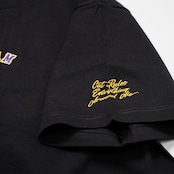 Collage logo T shirts -Black Body- purple×yellow