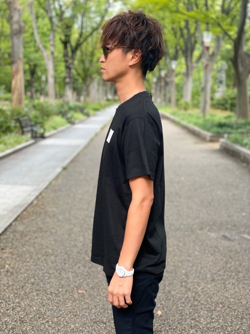 Kiiman tag T-shirt  U neck 【black】