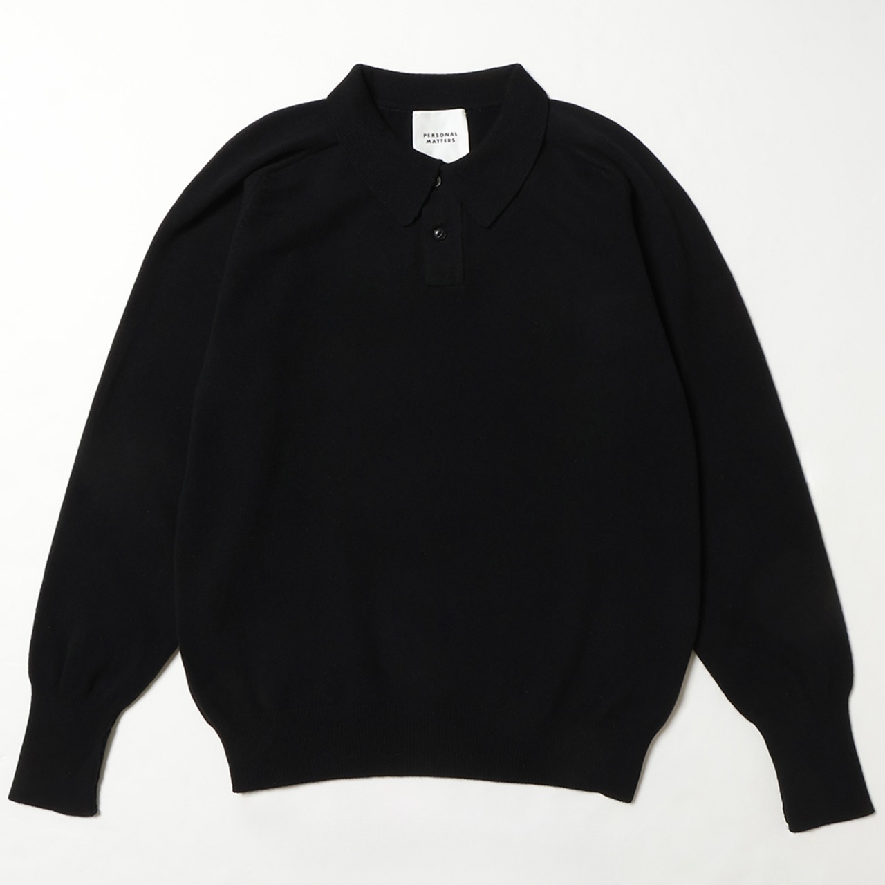 PERSONAL MATTERS PROJECT N°05 MERINO WOOL POLO NECK SWEATER BLACK