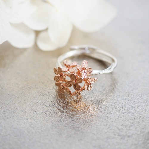 紫陽花のリング(silver×pink gold)