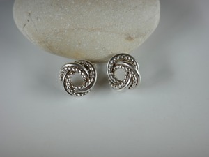 <vintage silver925>beaded entwined pierce