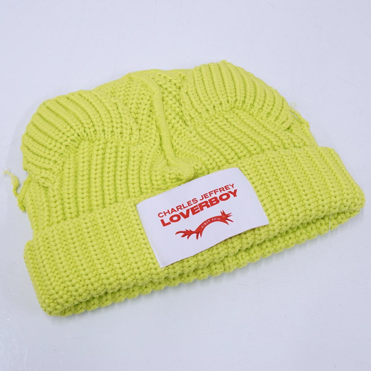 【新品】チャールズジェフリーラバーボーイ ニット帽 CHUNKY EARS BEANIE ネオングリーン 猫耳 X6826 新品】チャールズジェフリーラバーボーイ ニット帽 CHUNKY EARS BEANIE