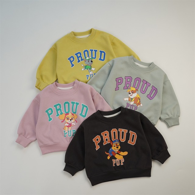 【BABY&KID】カートゥーント英字柄トレーナー