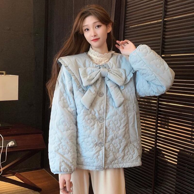 ブルージャケット オータムウィンター コットン 大人ガーリー スウィート キュート カジュアル 秋物 冬物 スーパーモール20083939284