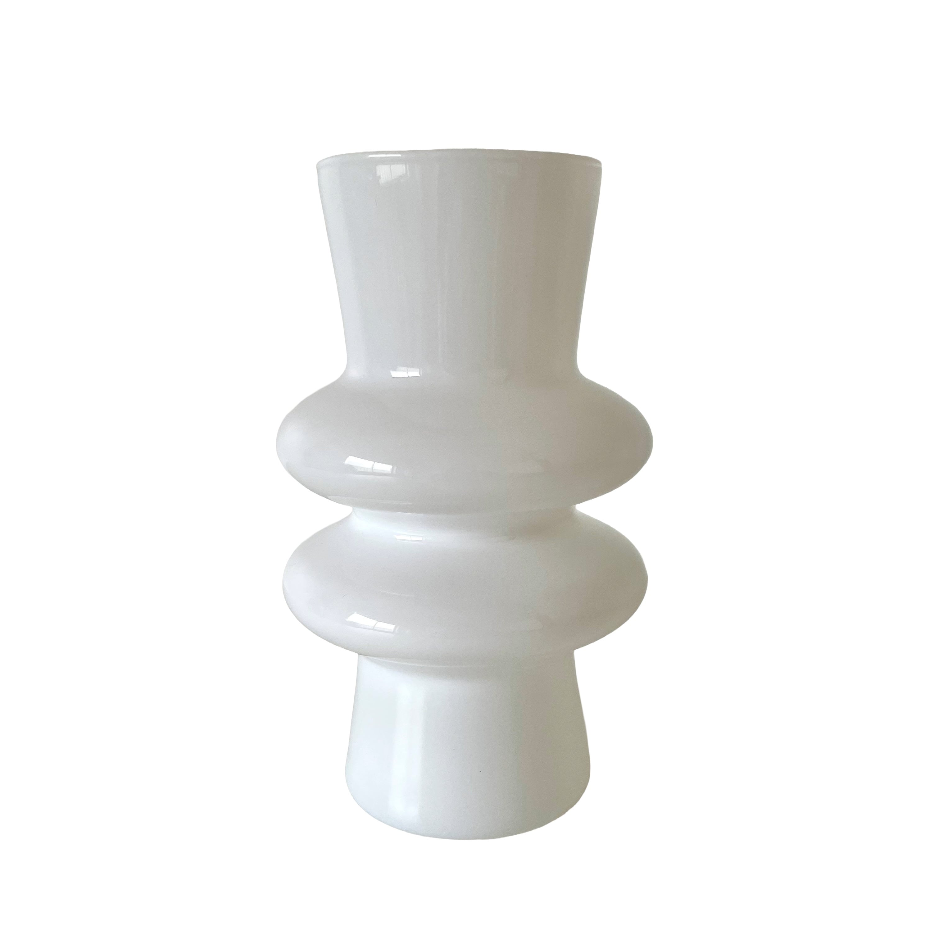 Double Bubble White Glass Vase フラワーベース 花瓶 | YAY! -Art