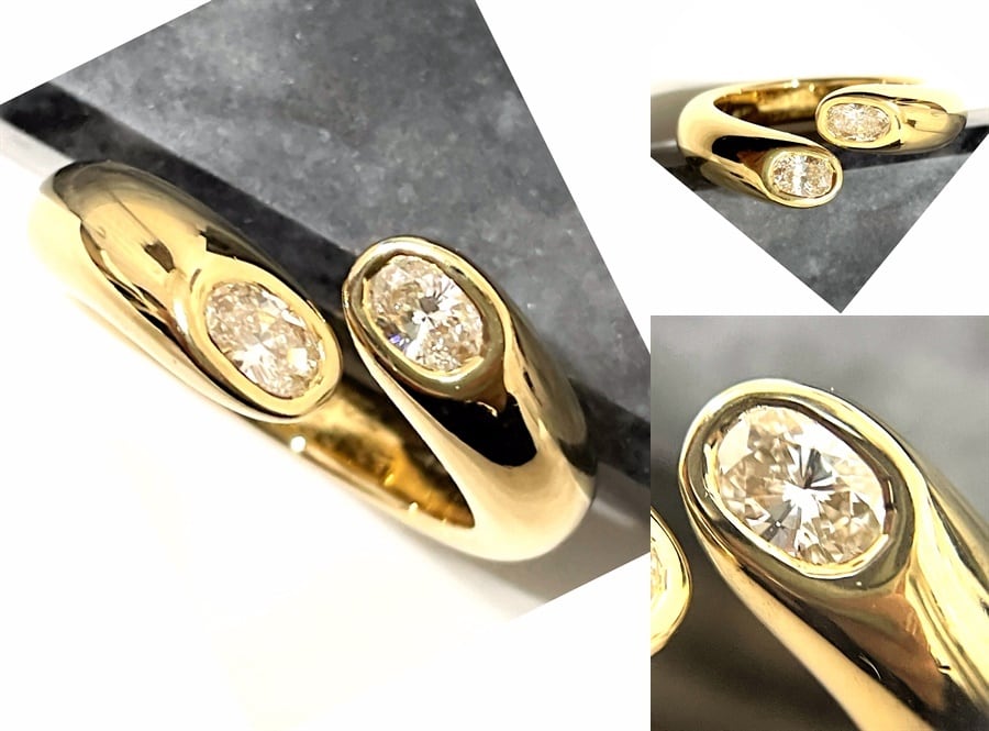 CARTIER カルティエ K18 YG エリプス ドゥ テッド リング ダイヤモンド