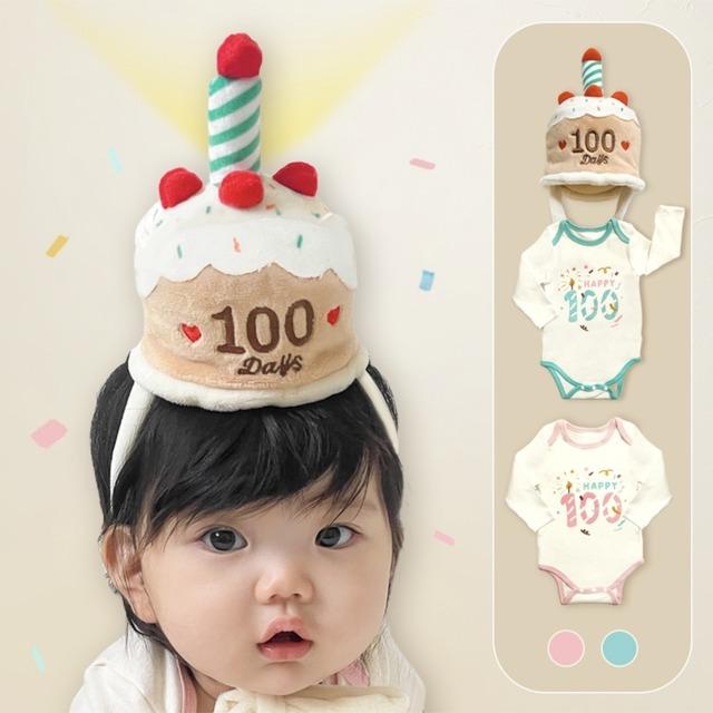 【秋作】記念日用100日ロンパースORヘアアクセサリー