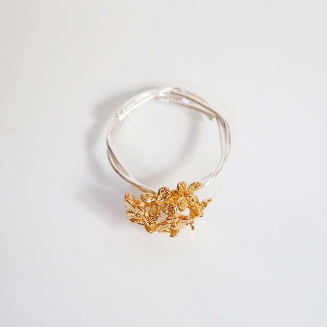 紫陽花のリング(silver×gold)
