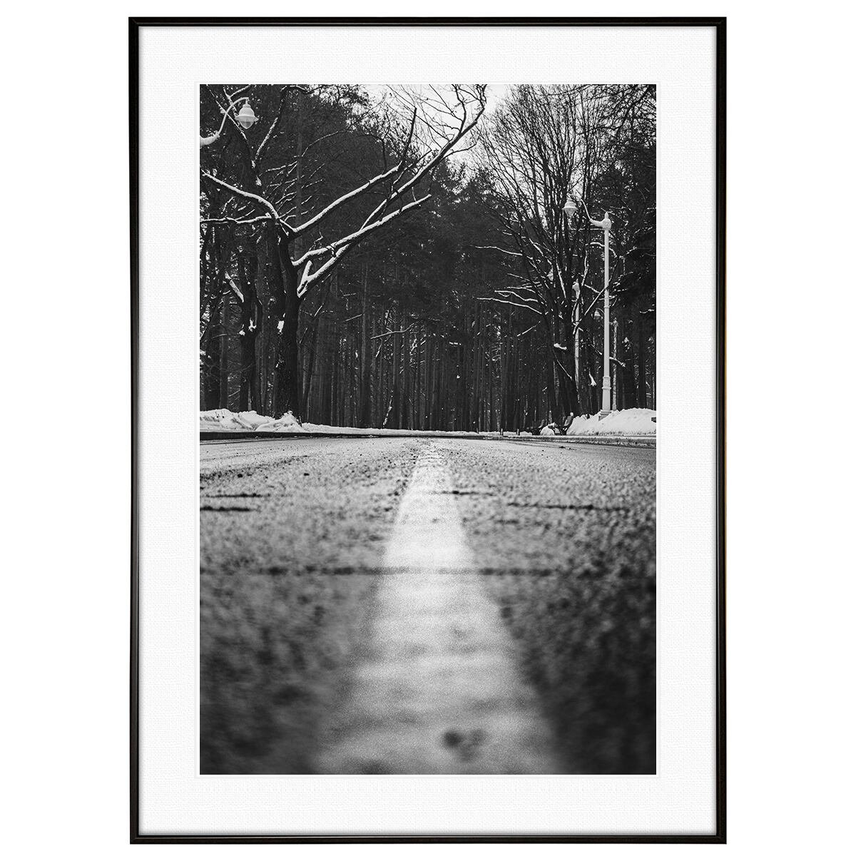 冬写真 インテリア モノクロアートポスター額装 AS0986