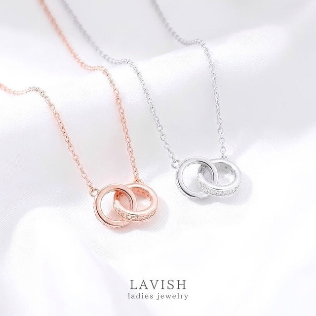 ダブルフープ ネックレス ｜ 上品 レディース