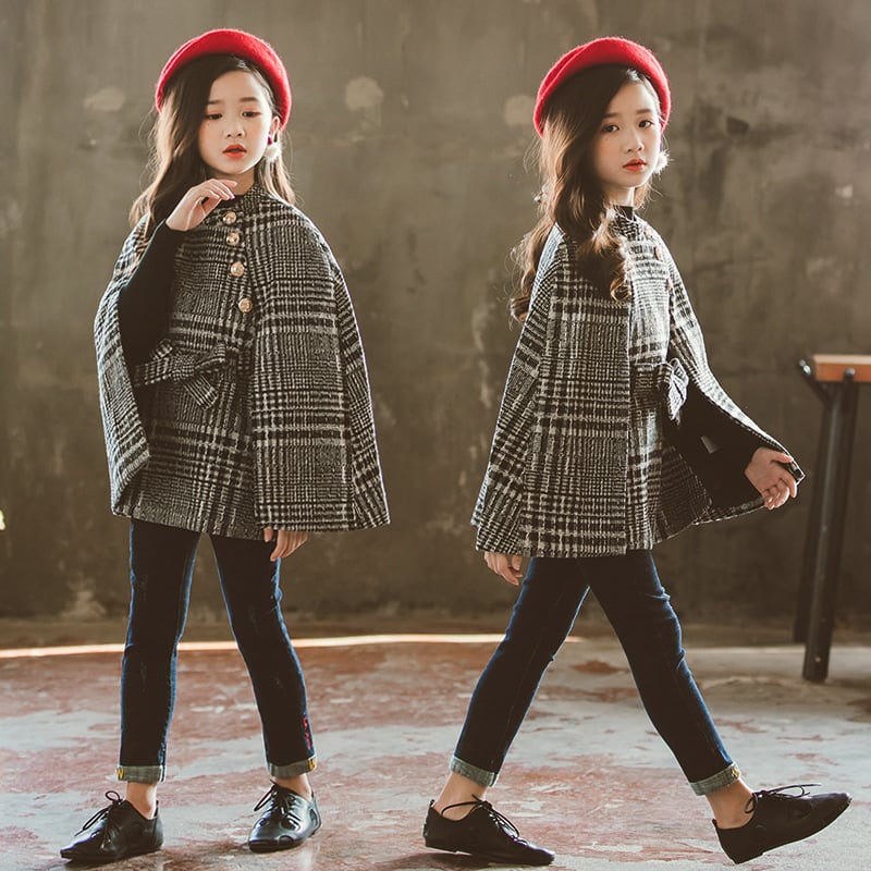 即納】140cmチェック柄ケープ | MERRY MERRY VERY