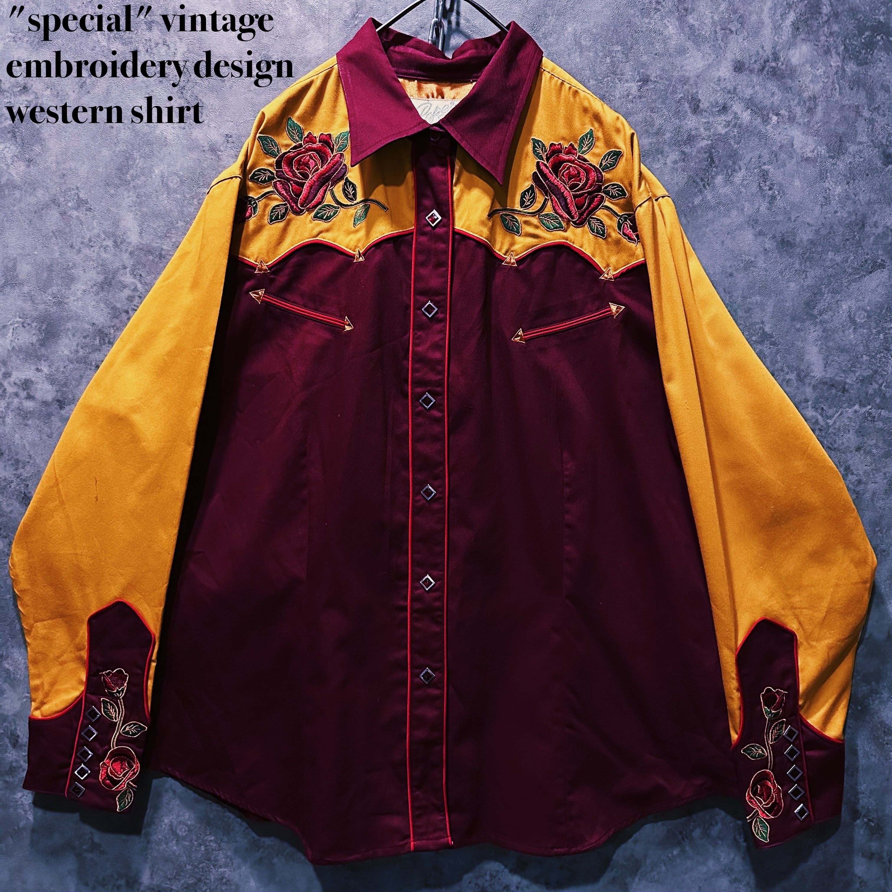 【doppio】"special" vintage embroidery design western shirt