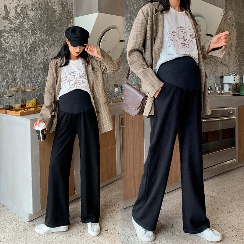 【新作】【送料無料】 013＃春秋ワイドレッグルーズストレートマタニティフルロングパンツアジャスタブルベリーパンツ洋服妊婦妊娠 スプリング 春物 オータム 秋物 ワイドパンツ AL expec479049944893