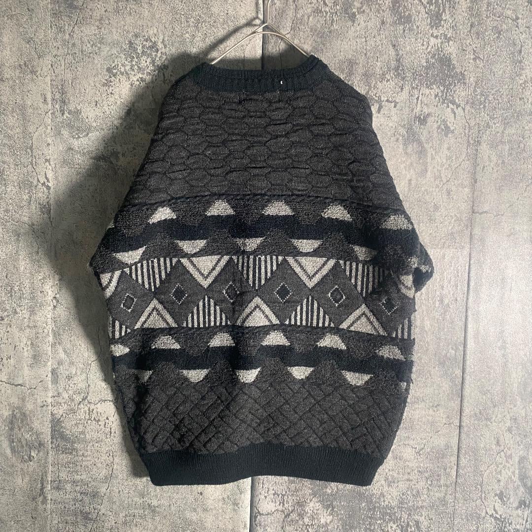 【Vintage】総柄 幾何学 デザイン ニット セーター | FACE official