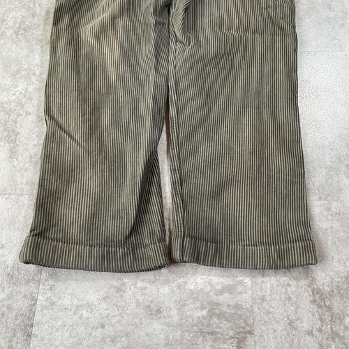 40s 針式シンチ メタルボタン コットンピケ ストライプ パンツ W33 詳細写真15
