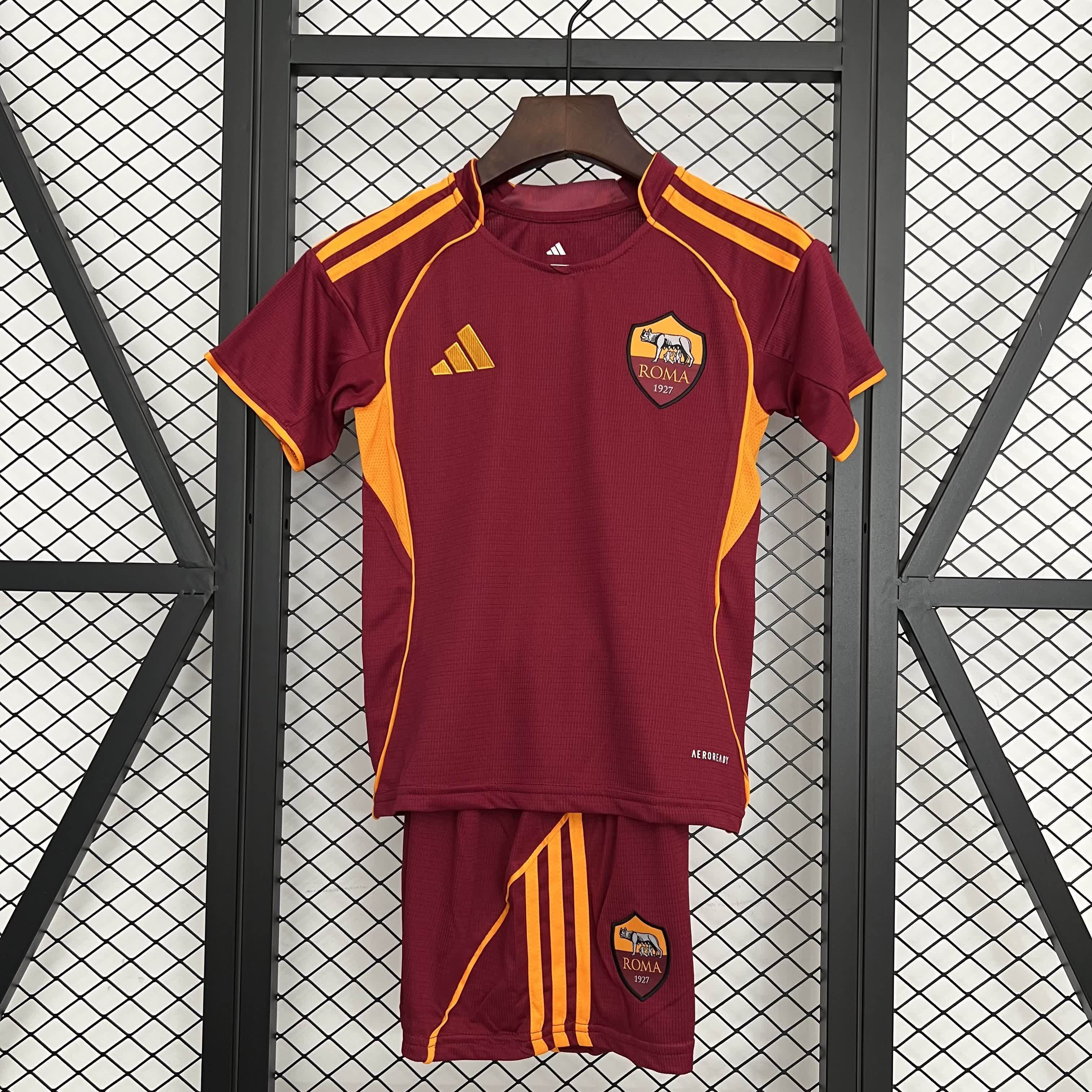 25/26 Kids AS Roma Home Jersey 25/26 ASローマ ホーム 半袖